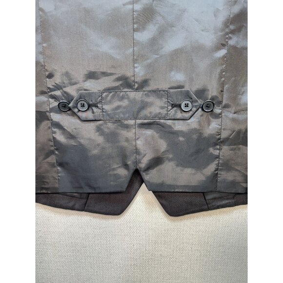 Alfani Men's Button Front Rayon Suit Vest Slim Fit Sleeveless Size S Gray Solid - Picture 4 of 5